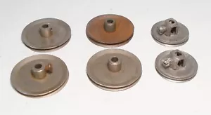 6 x Meccano Type Pulley Wheels with Boss- nickel (25mm & 33mm dia) - Picture 1 of 1