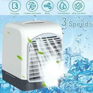 2X(Portable  Desktop Air Conditioner USB Small Fan Cooling Humidifier5402