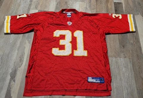 Reebok NFL Jersey 31 Priest Holmes Red Kansas City Chiefs Mens XL Cover