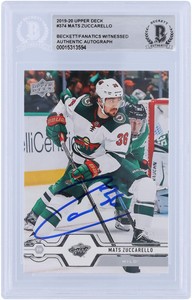 Autographed Mats Zuccarello Wild Hockey Slabbed Card