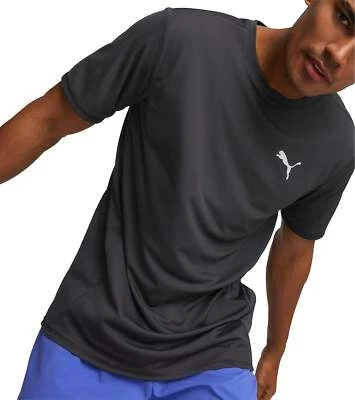 Puma Favourite Mens Running Top Black Short Sleeve Lightweight Run T-Shirt - Image 1 of 4