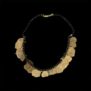 Vintage Ellelle Gypsy/Bellydancer Hammered Disk  Necklace Italian Made - Picture 1 of 12