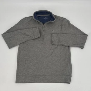 Vineyard Vines Kids 100% Pima Cotton 1/4 Zip Mock Neck Pullover Gray • L (16) - Picture 1 of 5
