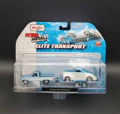 Maisto Elite Transport 1987 Chevy 1500/1941 Willys Coupe 1:64  - Imagem 1 de 4
