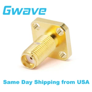 SMA Female Bulkhead Mount Connector for PCB with 4 Hole Flange, DC - 6GHz - Picture 1 of 4