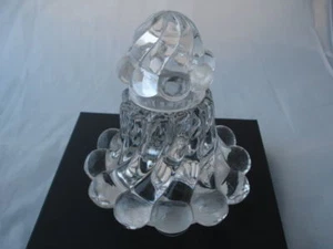 Gran tintero de escritorio. Cristal fundido. Tapa. Años 70. Tetones y gallones - Imagen 1 de 5