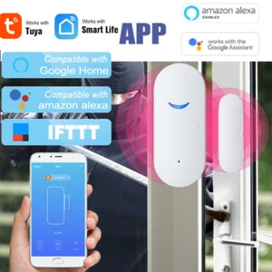 Smart Wireless WIFI Window Door Sensor Burglar Security Alarm For Google Alexa - Picture 1 of 12