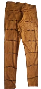 LADIES WOMEN FIT TIE DYE BOHO HIPPY LEGGINGS APRICOT BROWN MIX SIZE 16, L12-16 - Picture 1 of 2
