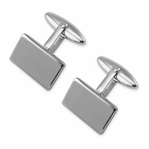 CATORS - Sterlingsilber - schlichte rechteckige Manschettenknöpfe - geeignet für Gravur - Bild 1 von 3