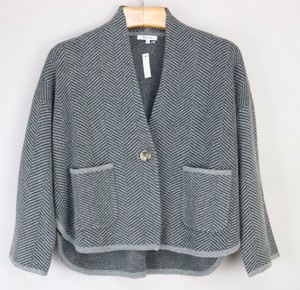 madewell herringbone crop sweater jacket