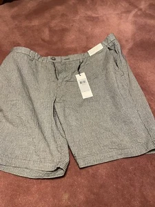 Calvin Klein Herren gestreifter Knopfverschluss graue Shorts - W36 - Neu mit Etikett - Bild 1 von 8
