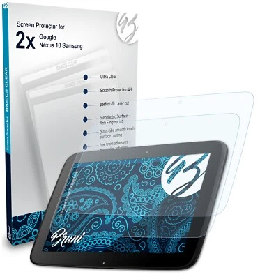 Bruni 2x Lámina Protectora para Google Nexus 10 Samsung Película Protectora - Imagen 1 de 4