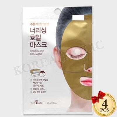 Nourishing Foil Mask Gold 27ml x 4EA  Anti-Aging Mask Korean Cosmetics NEW - Image 1 of 4