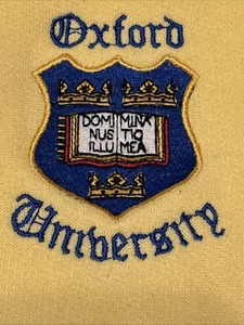 VTG Oxford University Yellow Sweatshirt Made In UK Embroidered Pullover XL - Picture 1 of 11
