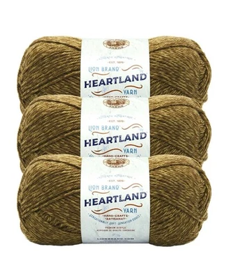3 Skeins Lion Brand Heartland Thick & Quick Yarn Super Bulky DISCONTINUED Green - Image 1 of 4