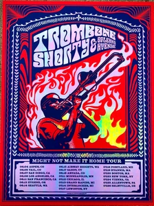 AUTHENTIC TROMBONE SHORTY TOUR 2025 FOIL POSTER S/N #/20 Chicago Boston New York - Picture 1 of 9