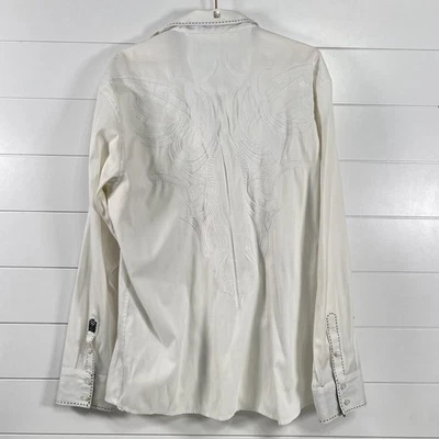 Roar Shirt Mens 2XL White Classic Impulse Western Embroidered Button Front - Image 1 of 4