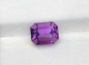 4,70 ct natürlicher geschliffener Amethyst Smaragdform loser Edelstein aus Brasilien. - Bild 1 von 9