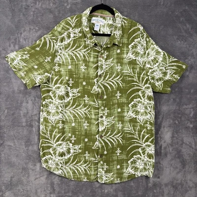 Camisa Margaritaville Para Hombre XXL Verde Floral Abotonada Hawaiana Jimmy Buffett Foto 1 de 4