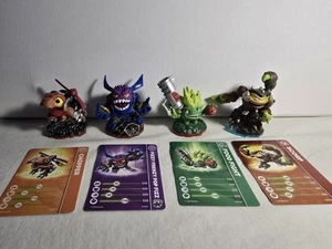 Skylanders Trap Team Lot Of 4 Pop Fizz Chopper Food Fight & Scorp W/ Cards Toys - Picture 1 of 13