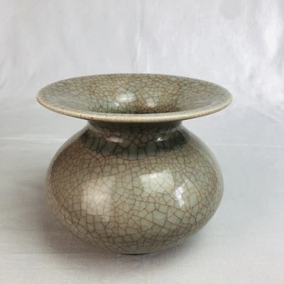 ART DÉCO Craquelè - Vase Fürst-Adolf-Werkstätten Bückeburg 1930er Jahre Rarität - Bild 1 von 4