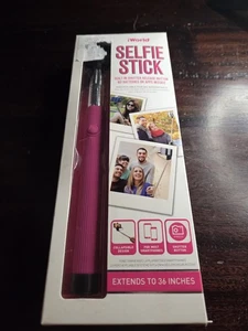 iWorld Selfie Stick SmartPhone Self-portrait Extendable Monopod Button Shutter - Picture 1 of 5