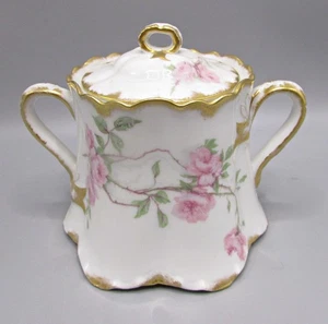 Haviland Baltimore Rose Sugar Bowl - Pink Roses - Schleiger 1151B - Picture 1 of 7