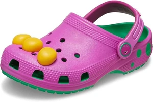 NWT Crocs Limited Edition Barney Classic Clogs Size W7 M5 Rare Pink Green Retro - Picture 1 of 10