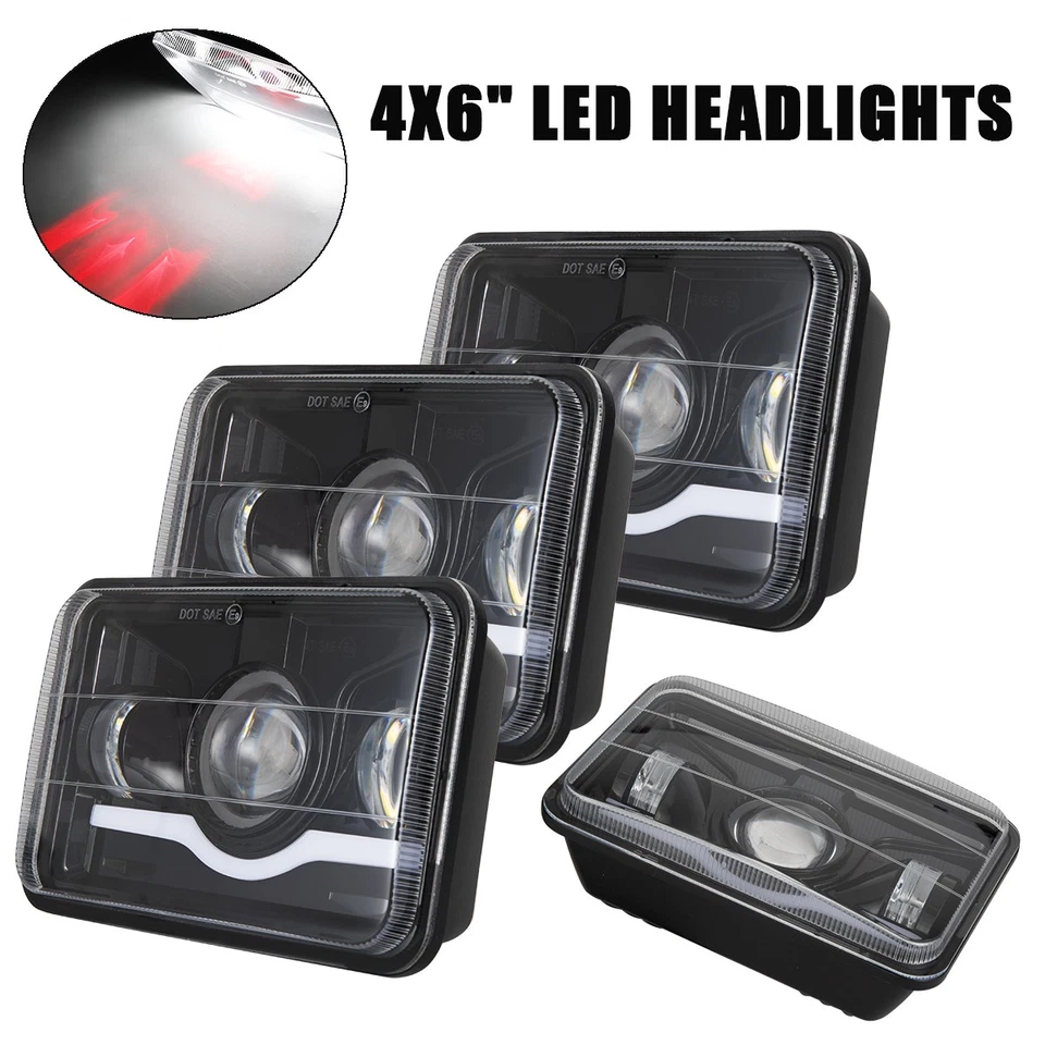 4X6" LED Headlights Sealed Hi/Low Beam For Chevy C10 Pickup 81-1987 Truck - Image 1 of 4
