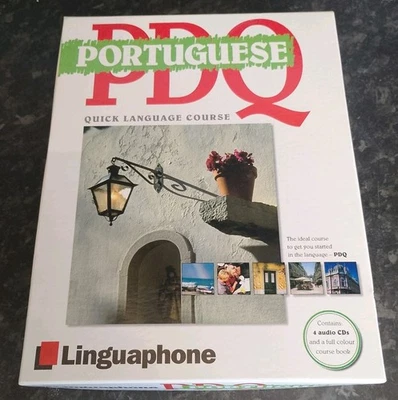 Linguaphone PDQ Portuguese. Quick Language Course 4 CDs & Book FREE UK DELIVERY  - Image 1 of 4