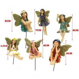 6pz Figurine Miniatura Fata Giardino Accessori per Giardino Micro Paesaggio - Foto 1 di 12