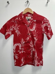 Patagonia “Pataloha” Kids XL Red Aloha Hawaiian Floral Button Up Camp Shirt - Picture 1 of 4