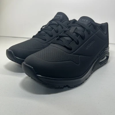 Skechers Relaxed Fit Uno SR Work Shoes, Women’s Size 8.5 Black 108021 - Image 1 of 4
