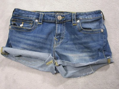 Pantalones Cortos True Religion Para Mujer 32 Azul Joey Corte Tiro Bajo Denim Envejecido Foto 1 de 4