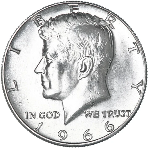 1966 (P) Kennedy Half Dollar 40% Silver BU US Coin Cover