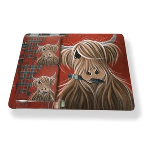 D & C McMoo Tartan Paint Table Mats And Coasters - Set Of 4 TMSETTP - Picture 1 of 1