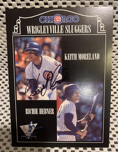 Keith Moreland 1996 Chicago Cubs Convention Card Signed  3 Bonus Cards