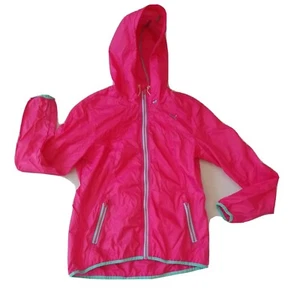 Puma Windbreaker jacket Pink sport lifestyle softshell hood packable light UK 14 - Picture 1 of 12