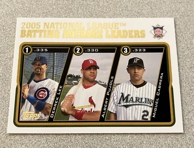 2005 Topps Update National League Average Leaders #UH142 Pujols Cabrera Lee - Image 1 of 2