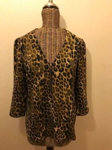 EXPRESS - LEOPARD 3/4 SLEEVE BLOUSE SP - Picture 1 of 4