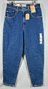 NWT Levi's Silver Tab High-Waisted Mom Jeans Sz 30 X 27 Blue - Picture 1 of 18