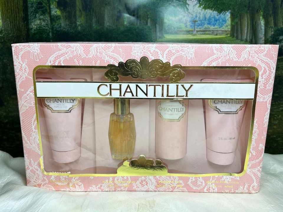 CHANTILLY BY DANA 15ML EDT SPRAY/ 60ML SHOWER GEL/ 56G TALC/ 60ML BODY LOTION - Image 1 of 4