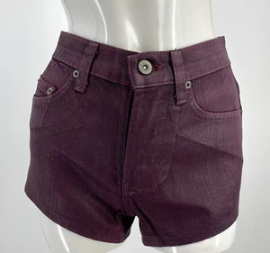 Carmar LF Wax Coated High Rise Button Front Denim Jean Shorts in Burgundy (BUR) - Picture 1 of 10