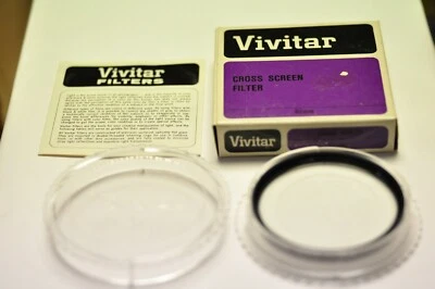 Vivitar 62mm cross screen filter with plastic case. New old stock. - Image 1 of 4