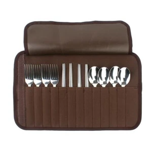 Outdoor Travel Portable Tableware Set Camping Barbecue Spoon Chopsticks Fork - Picture 1 of 16