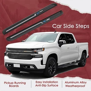 2PCs Side Steps Running Boards Fits for Chevrolet Silverado 2019- Side Nerf Bars - Picture 1 of 6