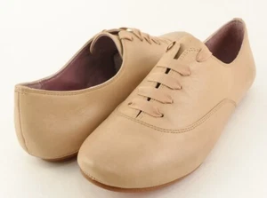 $185 LUXURY REBEL BIRKIN Nude Leather Designer Lace Up Oxfords US 9 EUR 40 - Picture 1 of 4