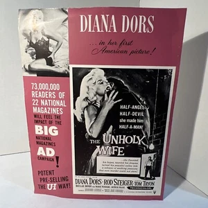 1957 DIANA DORS, Einführung einer neuen Box-Office Figur. Unheilige Frau! Große Anzeige - Bild 1 von 12