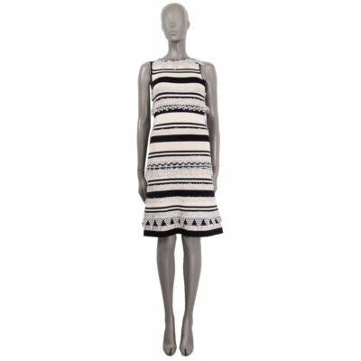 62012 Auténtico Vestido CHANEL Rosa Negro Cachemir Rayas Tejido Sin Mangas 38 S 11C Foto 1 de 4