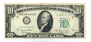 1950 $10 Federal Reserve Note B30835550A - Picture 1 of 2